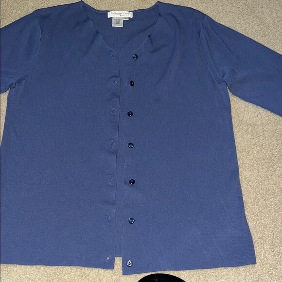 Coldwater Creek Powder Blue Smooth Rayon Knit Button-Up Cardigan Small - Picture 6 of 7